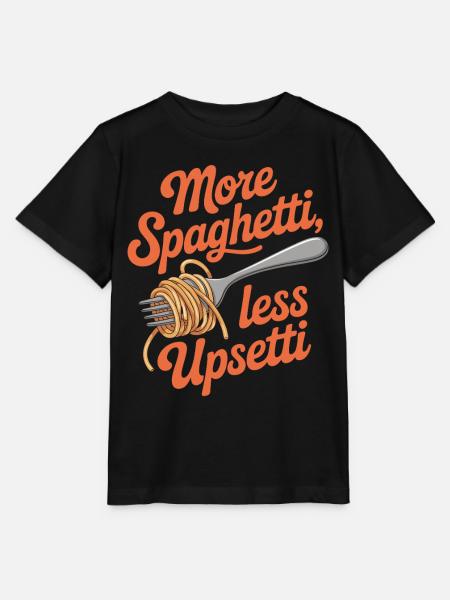 More Spaghetti Less Upsetti - Stanley/Stella Kinder T-Shirt MINI CREATOR - Schwarz