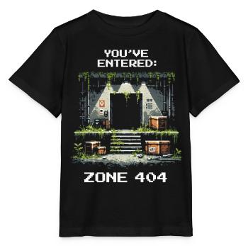 Zone 404 Discovered | Location not found - Humor - Stanley/Stella MINI CREATOR Kids’ T-Shirt - black - Front - Mikhail (115cm)
