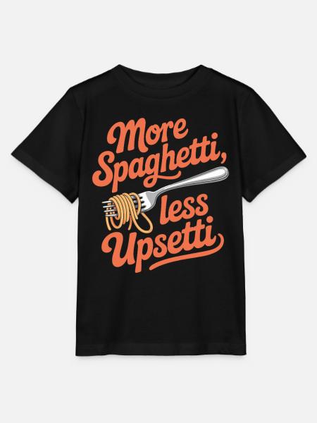 More Spaghetti Less Upsetti Lustiges Pasta - Stanley/Stella Kinder T-Shirt MINI CREATOR  - Schwarz
