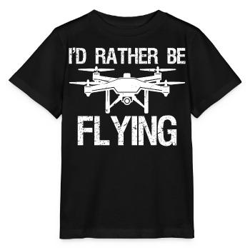 I'd rather be flying - Stanley/Stella MINI CREATOR Kids’ T-Shirt - black - Front - Mikhail (115cm)