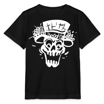 Squelette avec style de ligne de cylindre - T-shirt bio MINI CREATOR Stanley/Stella Enfant - noir - Devant - Mikhail (115cm)