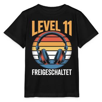 Level 11 Geburtstag Freigeschaltet - Stanley/Stella Kinder T-Shirt MINI CREATOR  - Schwarz - Vorne - Mikhail (115cm)