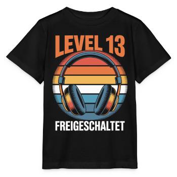 Level 13 Birthday Unlocked - Stanley/Stella MINI CREATOR Kids’ T-Shirt - black - Front - Mikhail (115cm)