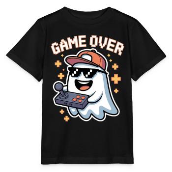 Retro Gamer Halloween Geist - Stanley/Stella Kinder T-Shirt MINI CREATOR  - Schwarz - Vorne - Mikhail (115cm)