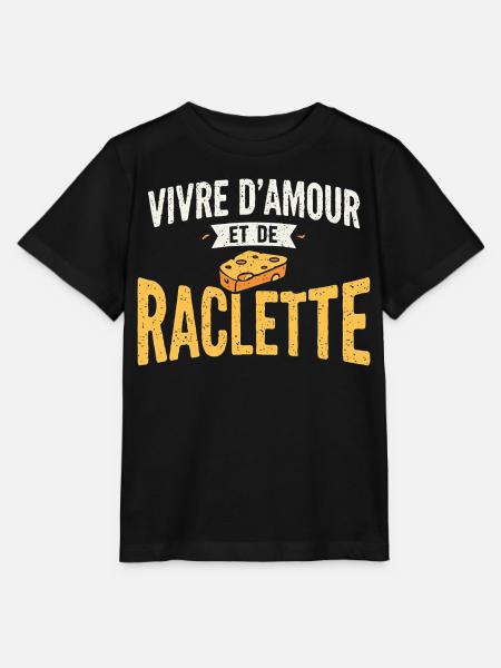 Raclette Fromage Cadeau Humour Hiver Savoie - T-shirt bio MINI CREATOR Stanley/Stella Enfant - noir