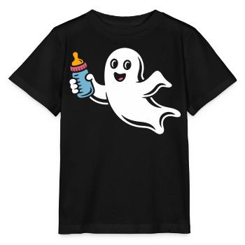 Fröhlicher Geist mit Fläschchen - Stanley/Stella Kinder T-Shirt MINI CREATOR  - Schwarz - Vorne - Mikhail (115cm)