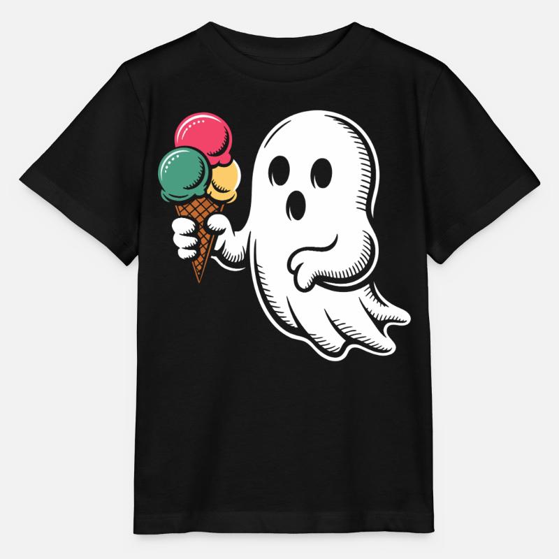 Geist mit Eiscreme - Stanley/Stella MINI CREATOR Kids’ T-Shirt - black