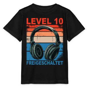 Birthday Boys Girls Level 10 Unlocked - Stanley/Stella MINI CREATOR Kids’ T-Shirt - black - Front - Mikhail (115cm)