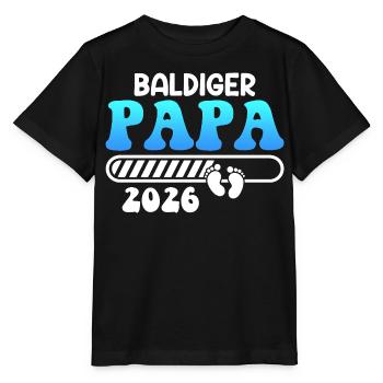 BALD PAPA 2026 Vaterschaft Lustiges - Stanley/Stella Kinder T-Shirt MINI CREATOR  - Schwarz - Vorne - Mikhail (115cm)