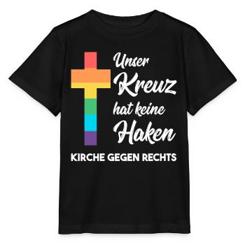 L’Église contre les nazis - Notre croix n’a pas de crochets - T-shirt bio MINI CREATOR Stanley/Stella Enfant - noir - Devant - Mikhail (115cm)