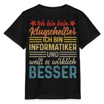Informaticien - pas un petit malin - T-shirt bio MINI CREATOR Stanley/Stella Enfant - noir - Devant - Mikhail (115cm)