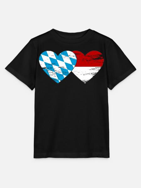 Bayern Monaco Flagge Herz used - Stanley/Stella Kinder T-Shirt MINI CREATOR - Schwarz