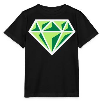 Diamant (pierre précieuse symbole brillant / NEG Gre 3C) - T-shirt bio MINI CREATOR Stanley/Stella Enfant - noir - Devant - Mikhail (115cm)