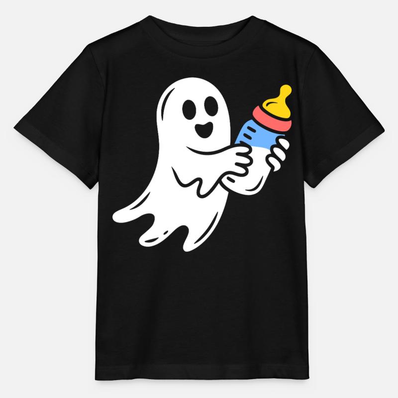 Cuddly Ghost with Flask - Stanley/Stella MINI CREATOR Kids’ T-Shirt - black