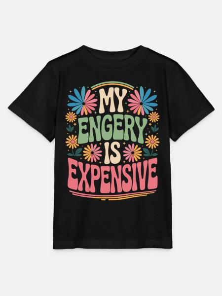 My Energy Is Expensive - Stanley/Stella Kinder T-Shirt MINI CREATOR - Schwarz