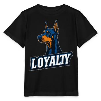 Doberman – Symbole de loyauté | LOYAUTÉ - T-shirt bio MINI CREATOR Stanley/Stella Enfant - noir - Devant - Mikhail (115cm)