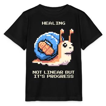 Heilung ist nicht linear | Fortschritt, Genesung - Stanley/Stella Kinder T-Shirt MINI CREATOR  - Schwarz - Vorne - Mikhail (115cm)