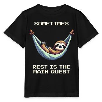 Manchmal ist Ausruhen die Hauptquest | Balance - Stanley/Stella Kinder T-Shirt MINI CREATOR  - Schwarz - Vorne - Mikhail (115cm)