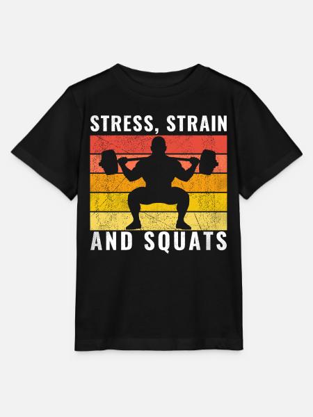 Stressirasitus ja kyykky, Funny Engineer Gym Tee - Stanley/Stella MINI CREATOR lasten t-paita - musta