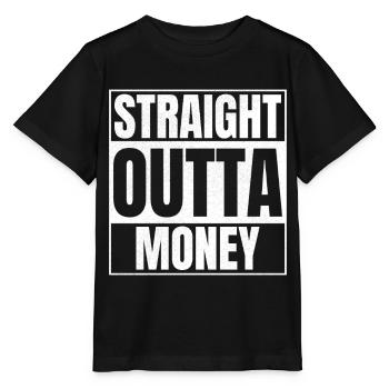 STRAIGHT OUTTA Money - Stanley/Stella Kinder T-Shirt MINI CREATOR  - Schwarz - Vorne - Mikhail (115cm)