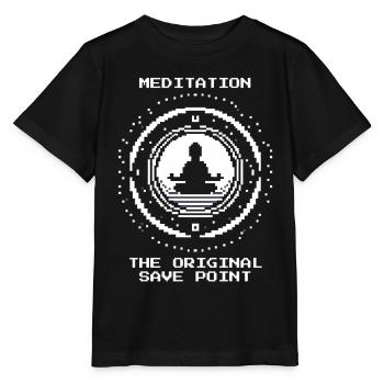 Méditation : le point de sauvegarde | Pleine conscience, Zen - T-shirt bio MINI CREATOR Stanley/Stella Enfant - noir - Devant - Mikhail (115cm)