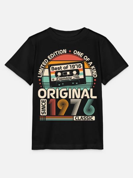 1976 Vintage Jahrgang Geburtstag Retro Geschenk - Stanley/Stella Kinder T-Shirt MINI CREATOR - Schwarz