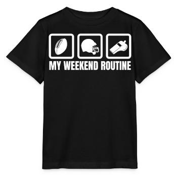 Mein Football Wochenend-Rhythmus - Stanley/Stella Kinder T-Shirt MINI CREATOR  - Schwarz - Vorne - Mikhail (115cm)