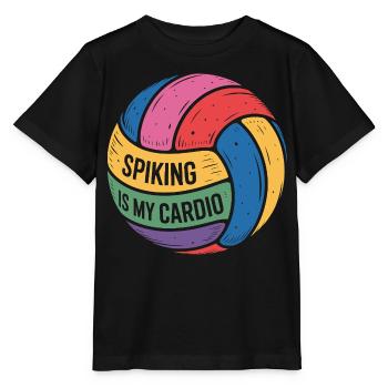 Spiking is my cardio volleyball motivation - Stanley/Stella MINI CREATOR Kids’ T-Shirt - black - Front - Mikhail (115cm)