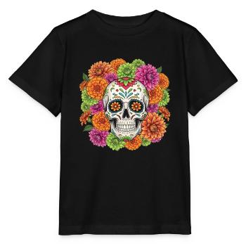 Halloween Crâne En Sucre Jour De Mort Cadeau Drôle - T-shirt bio MINI CREATOR Stanley/Stella Enfant - noir - Devant - Mikhail (115cm)