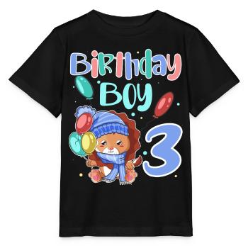 3ème anniversaire Leo - T-shirt bio MINI CREATOR Stanley/Stella Enfant - noir - Devant - Mikhail (115cm)