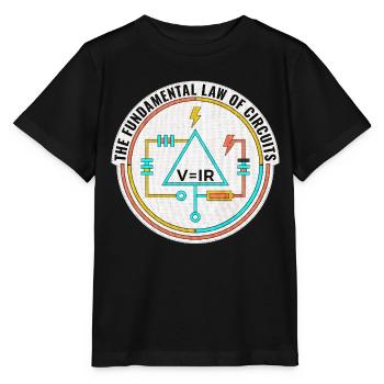 Cadeau pour ingénieur électricien, chemise Funny Circuits - T-shirt bio MINI CREATOR Stanley/Stella Enfant - noir - Devant - Mikhail (115cm)