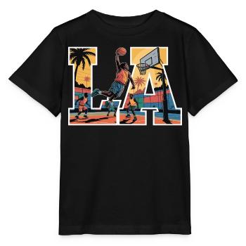 Streetball LA – Urban Basketball Design Sunset - Stanley/Stella MINI CREATOR Kids’ T-Shirt - black - Front - Mikhail (115cm)
