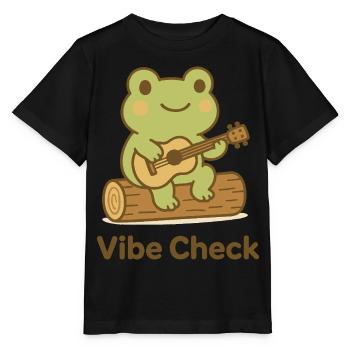 Frog on Log Acoustic Guitar - Stanley/Stella MINI CREATOR Kids’ T-Shirt - black - Front - Mikhail (115cm)