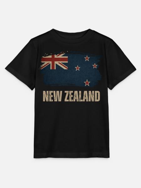 Grunge New Zealand flag - Stanley/Stella MINI CREATOR Kids’ T-Shirt - black
