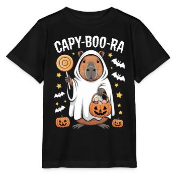 Capybara Halloween Capy-Boo-Ra Spaß - Stanley/Stella Kinder T-Shirt MINI CREATOR  - Schwarz - Vorne - Mikhail (115cm)