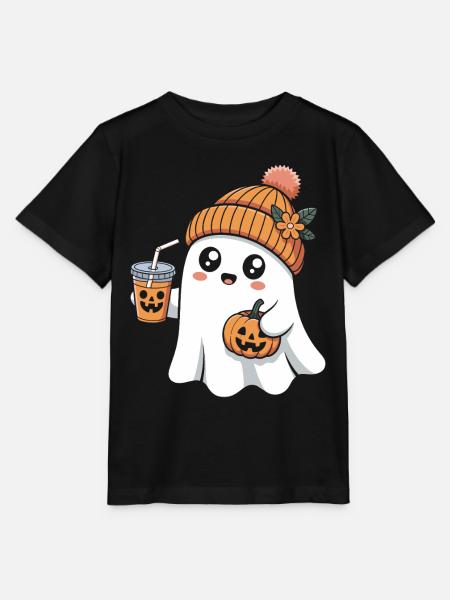 Geist Kürbis Gewürz Latte Halloween Spaß - Stanley/Stella Kinder T-Shirt MINI CREATOR - Schwarz