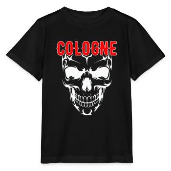 Kölner Schädel mit roter COLOGNE Schrift - Stanley/Stella Kinder T-Shirt MINI CREATOR  - Schwarz - Vorne - Mikhail (115cm)