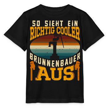 So sieht ein cooler Brunnenbauer aus. - Stanley/Stella Kinder T-Shirt MINI CREATOR  - Schwarz - Vorne - Mikhail (115cm)