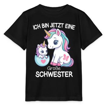 I'm a big sister unicorn now - Stanley/Stella MINI CREATOR Kids’ T-Shirt - black - Front - Mikhail (115cm)