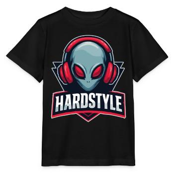 HARDSTYLE Alien Headphone Motif - T-shirt bio MINI CREATOR Stanley/Stella Enfant - noir - Devant - Mikhail (115cm)