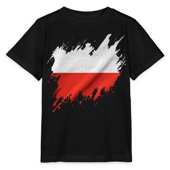 Flagge Polens, zerrissener Stil - Stanley/Stella Kinder T-Shirt MINI CREATOR  - Schwarz - Vorne - Mikhail (115cm)
