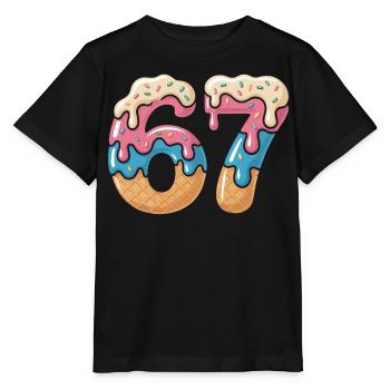 Donut 69 Glaçage NéonPrint - T-shirt bio MINI CREATOR Stanley/Stella Enfant - noir - Devant - Mikhail (115cm)