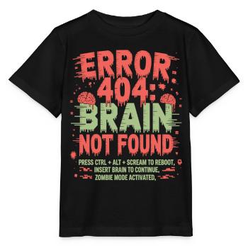 Error 404 Gehirn nicht gefunden Zombie - Stanley/Stella Kinder T-Shirt MINI CREATOR  - Schwarz - Vorne - Mikhail (115cm)