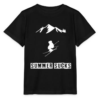 Skifahren - Summer sucks - Stanley/Stella Kinder T-Shirt MINI CREATOR  - Schwarz - Vorne - Mikhail (115cm)