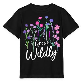 Conception de fleurs sauvages en cire - T-shirt bio MINI CREATOR Stanley/Stella Enfant - noir - Devant - Mikhail (115cm)