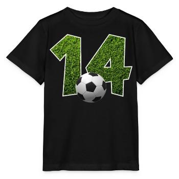 NR. 14 NUMMER 14 FUßBALL 14. GEBURTSTAG - Stanley/Stella Kinder T-Shirt MINI CREATOR  - Schwarz - Vorne - Mikhail (115cm)