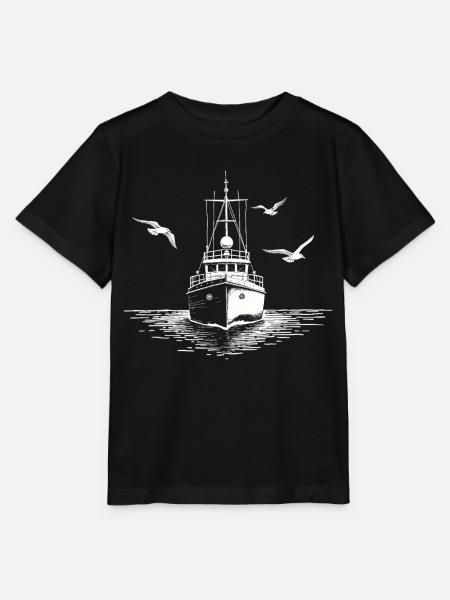 Fischkutter Trawler Fischer Meer - Stanley/Stella Kinder T-Shirt MINI CREATOR  - Schwarz