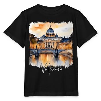 Aquarelle du Vatican - T-shirt bio MINI CREATOR Stanley/Stella Enfant - noir - Devant - Mikhail (115cm)