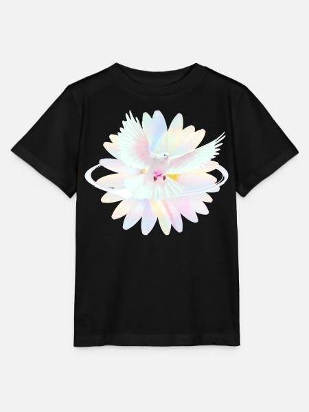 Pastelltaube im Regenbogenlicht - Stanley/Stella Kinder T-Shirt MINI CREATOR - Schwarz