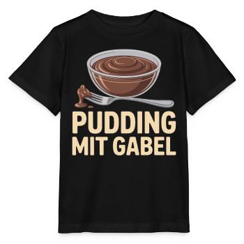 Pudding with fork - Stanley/Stella MINI CREATOR Kids’ T-Shirt - black - Front - Mikhail (115cm)